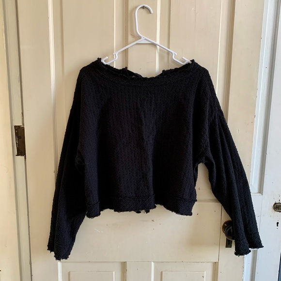 FREE PEOPLE Walking in Hueco black long sleeve top - Picture 6 of 15